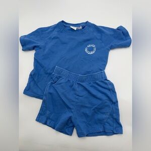 Zara Boys Blue Two-Piece Tee and Short Set